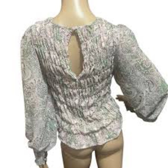 Sanctuary smocked blouse size large boho paisley - Picture 3 of 7